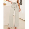 image:imageANRABESS Womens Palazzo Wide Leg High Waisted Flowy Lounge Work PantsBeige