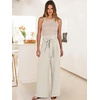image:imageANRABESS Womens Palazzo Wide Leg High Waisted Flowy Lounge Work PantsBeige