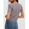 image:imageANRABESS Womens Short Sleeve Sweaters Cropped V NeckNutmeg