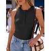 image:imageANRABESS Womens Sleeveless Henley High Neck Tank TopBlack