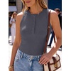 image:imageANRABESS Womens Sleeveless Henley High Neck Tank TopDeep Gray