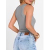 image:imageANRABESS Womens Sleeveless Henley High Neck Tank TopGray