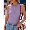 image:imageANRABESS Womens Sleeveless Henley High Neck Tank TopLight Purple