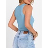 image:imageANRABESS Womens Sleeveless Henley High Neck Tank TopSky Blue