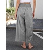 image:imageANRABESS Womens Striped Gingham Palazzo PantsBlack White Plaid