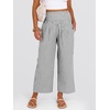 image:imageANRABESS Womens Striped Gingham Palazzo PantsBlack White Stripe