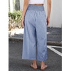 image:imageANRABESS Womens Striped Gingham Palazzo PantsBlue White Plaid