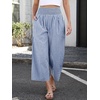 image:imageANRABESS Womens Striped Gingham Palazzo PantsBlue White Plaid
