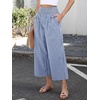 image:imageANRABESS Womens Striped Gingham Palazzo PantsBlue White Plaid