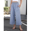 image:imageANRABESS Womens Striped Gingham Palazzo PantsBlue White Plaid