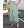 image:imageANRABESS Womens Striped Gingham Palazzo PantsGreen White Plaid