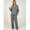 image:imageANRABESS Womens Striped amp Gingham Pajama SetsBlack White Plaid