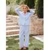 image:imageANRABESS Womens Striped amp Gingham Pajama SetsLight Blue White Stripe