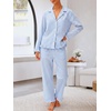 image:imageANRABESS Womens Striped amp Gingham Pajama SetsLight Blue White Stripe