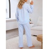 image:imageANRABESS Womens Striped amp Gingham Pajama SetsLight Blue White Stripe