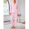 image:imageANRABESS Womens Striped amp Gingham Pajama SetsPink White Stripe