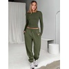 image:imageANRABESS Womens Sweatsuits 2 Piece Outfits Joggers SetsArmy Green