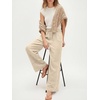 image:imageANRABESS Womens Wide Leg Linen PantsApricot