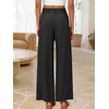 image:imageANRABESS Womens Wide Leg Linen PantsBlack