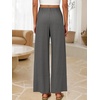 image:imageANRABESS Womens Wide Leg Linen PantsDark Grey