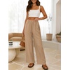 image:imageANRABESS Womens Wide Leg Linen PantsKhaki