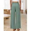 image:imageANRABESS Womens Wide Leg Linen PantsLight Green