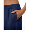image:imageANRABESS Womens Wide Leg Linen PantsNavy Blue