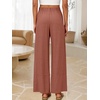 image:imageANRABESS Womens Wide Leg Linen PantsRust Red