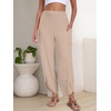 image:imageANRABESS Womens Wide Leg Palazzo Capri Barrel PantsBeige