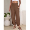 image:imageANRABESS Womens Wide Leg Palazzo Capri Barrel PantsBrown Red