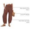 image:imageANRABESS Womens Wide Leg Palazzo Capri Barrel PantsBrown Red