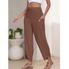 image:imageANRABESS Womens Wide Leg Palazzo Capri Barrel PantsBrown Red