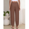 image:imageANRABESS Womens Wide Leg Palazzo Capri Barrel PantsBrown Red