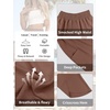 image:imageANRABESS Womens Wide Leg Palazzo Capri Barrel PantsBrown Red