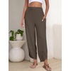 image:imageANRABESS Womens Wide Leg Palazzo Capri Barrel PantsCoffee