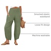 image:imageANRABESS Womens Wide Leg Palazzo Capri Barrel PantsGreen