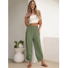 image:imageANRABESS Womens Wide Leg Palazzo Capri Barrel PantsGreen