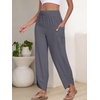 image:imageANRABESS Womens Wide Leg Palazzo Capri Barrel PantsGrey