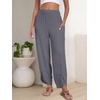 image:imageANRABESS Womens Wide Leg Palazzo Capri Barrel PantsGrey