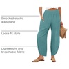 image:imageANRABESS Womens Wide Leg Palazzo Capri Barrel PantsLake