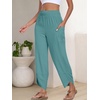 image:imageANRABESS Womens Wide Leg Palazzo Capri Barrel PantsLake