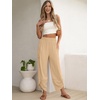 image:imageANRABESS Womens Wide Leg Palazzo Capri Barrel PantsLight Khaki