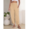 image:imageANRABESS Womens Wide Leg Palazzo Capri Barrel PantsLight Khaki