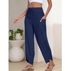 image:imageANRABESS Womens Wide Leg Palazzo Capri Barrel PantsNavy Blue