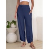 image:imageANRABESS Womens Wide Leg Palazzo Capri Barrel PantsNavy Blue