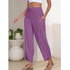 image:imageANRABESS Womens Wide Leg Palazzo Capri Barrel PantsPurple