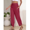 image:imageANRABESS Womens Wide Leg Palazzo Capri Barrel PantsRed