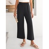 image:imageANRABESS Womens Wide Leg Pants Cropped Work Palazzo TrousersBlack