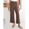 image:imageANRABESS Womens Wide Leg Pants Cropped Work Palazzo TrousersBrown