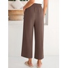image:imageANRABESS Womens Wide Leg Pants Cropped Work Palazzo TrousersBrown